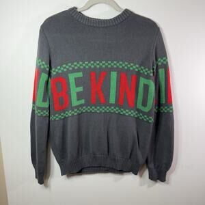 Isaac Morris Be Kind Sweater Xmas Holiday Gray Red Green Kindcore Festive XS